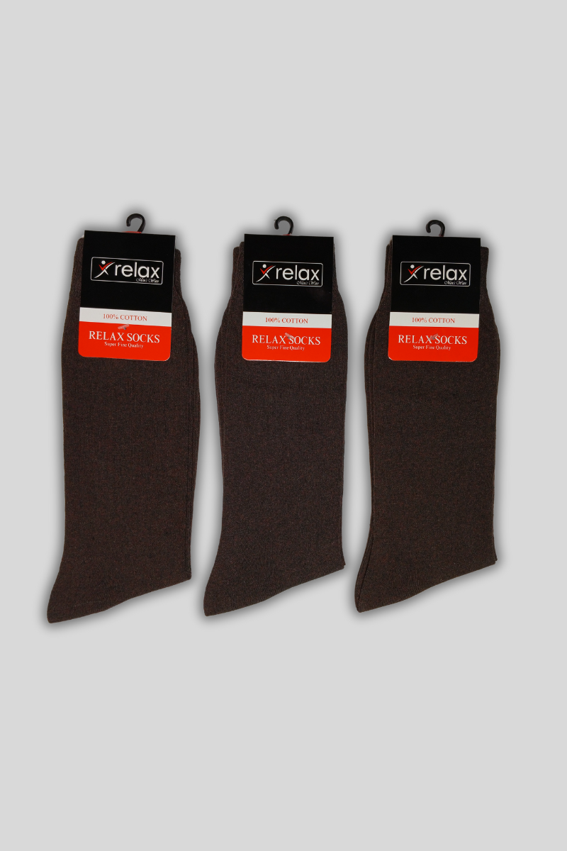 SOCKS BROWN 3 PCS PACK