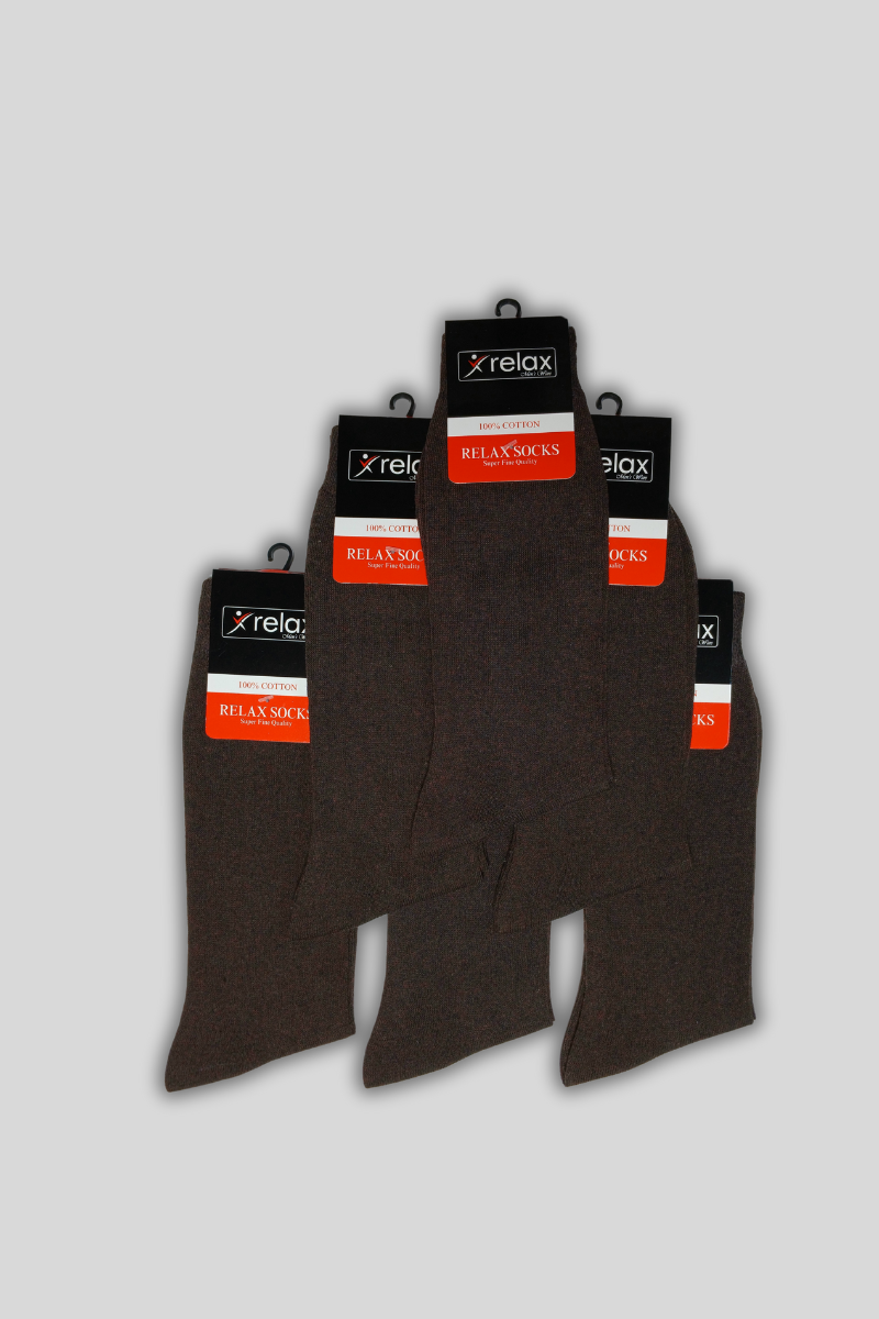 SOCKS BROWN 6 PCS PACK
