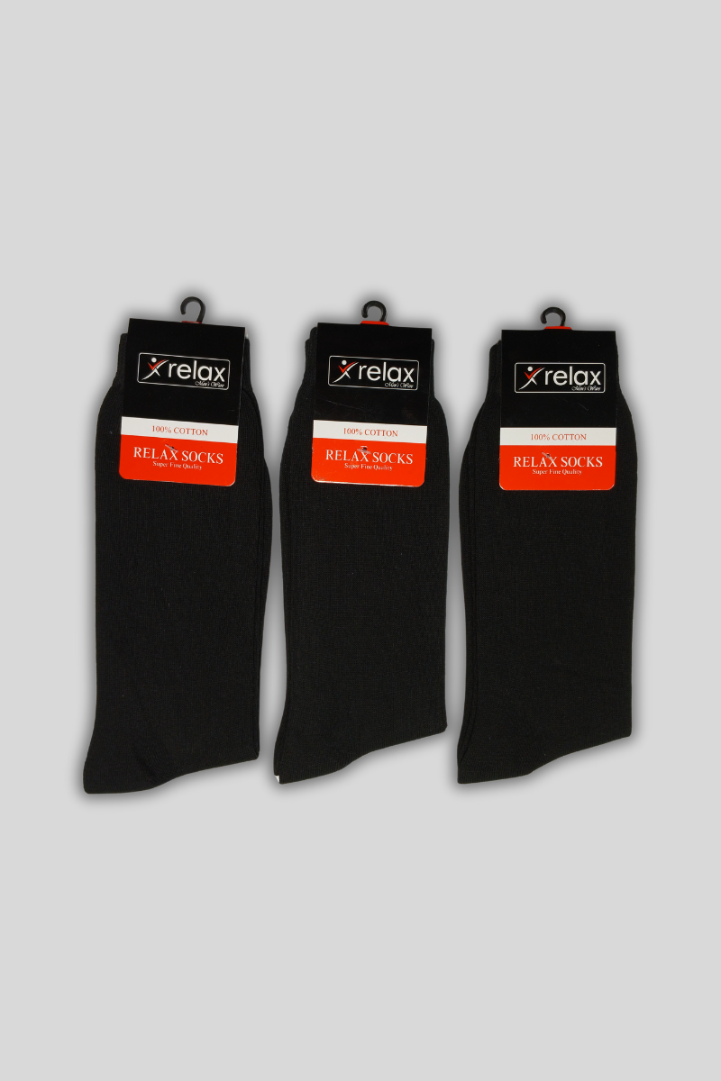 SOCKS BLACK 3 PCS PACK