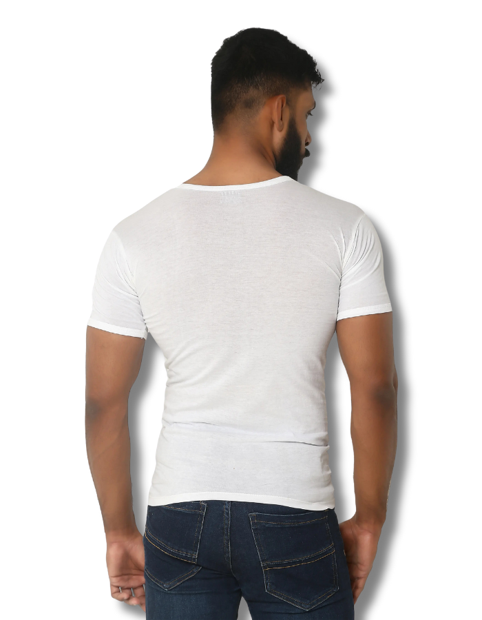 relax vest white (with sleeves) 100% cotton