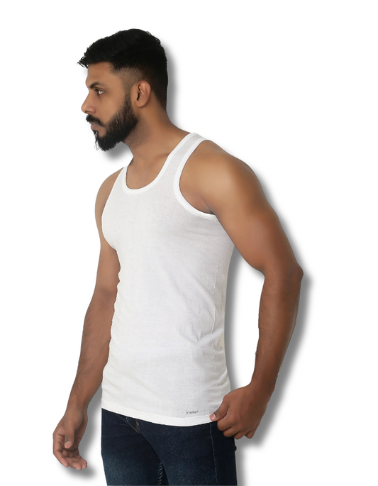 relax vest white(Sleeves Less) 100% cotton