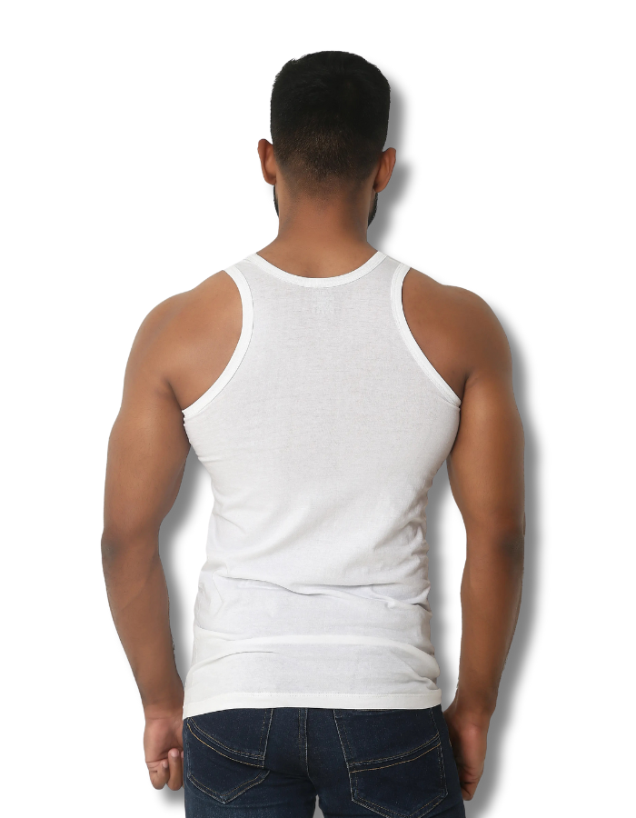 relax vest white(Sleeves Less) 100% cotton