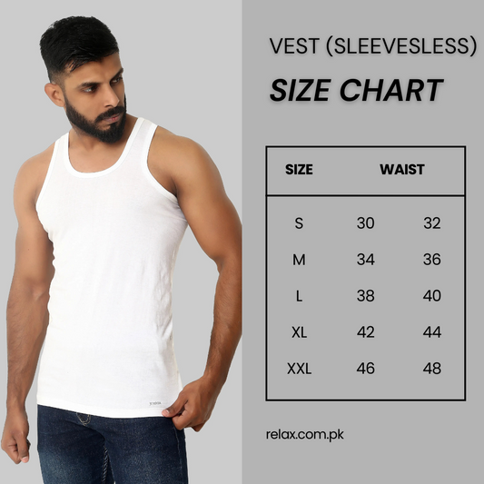 relax vest white(Sleeves Less) 100% cotton (BUY 3 GET 1 FREE)