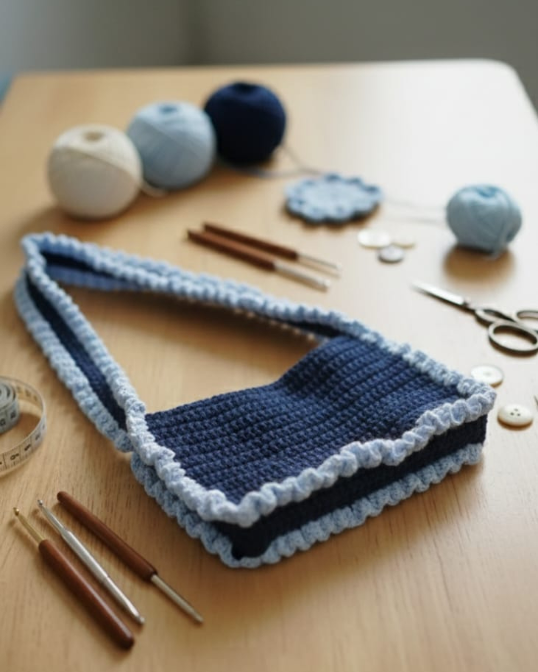 CROCHET RUFFLE BAG