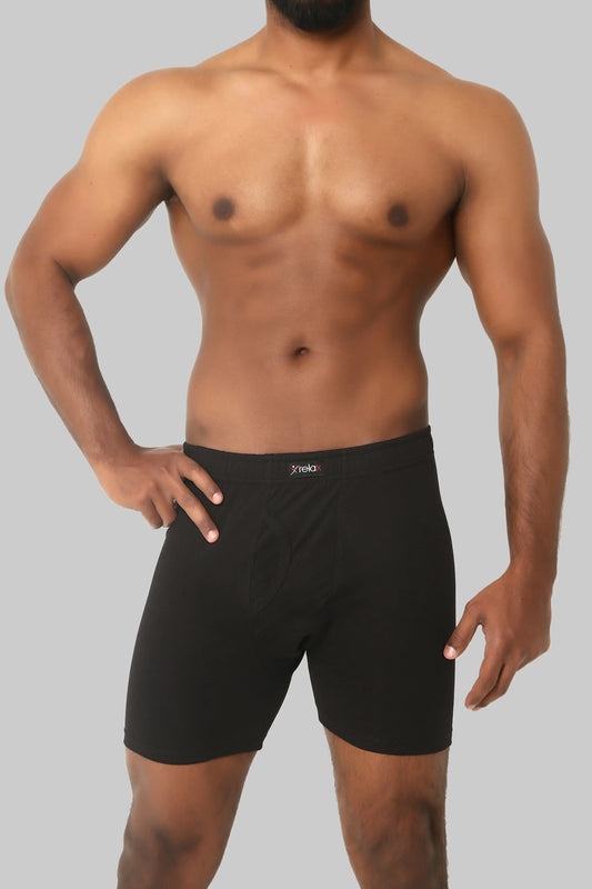 Relax Boxershort Black (100% Cotton) (BUY 3 GET 1 FREE)