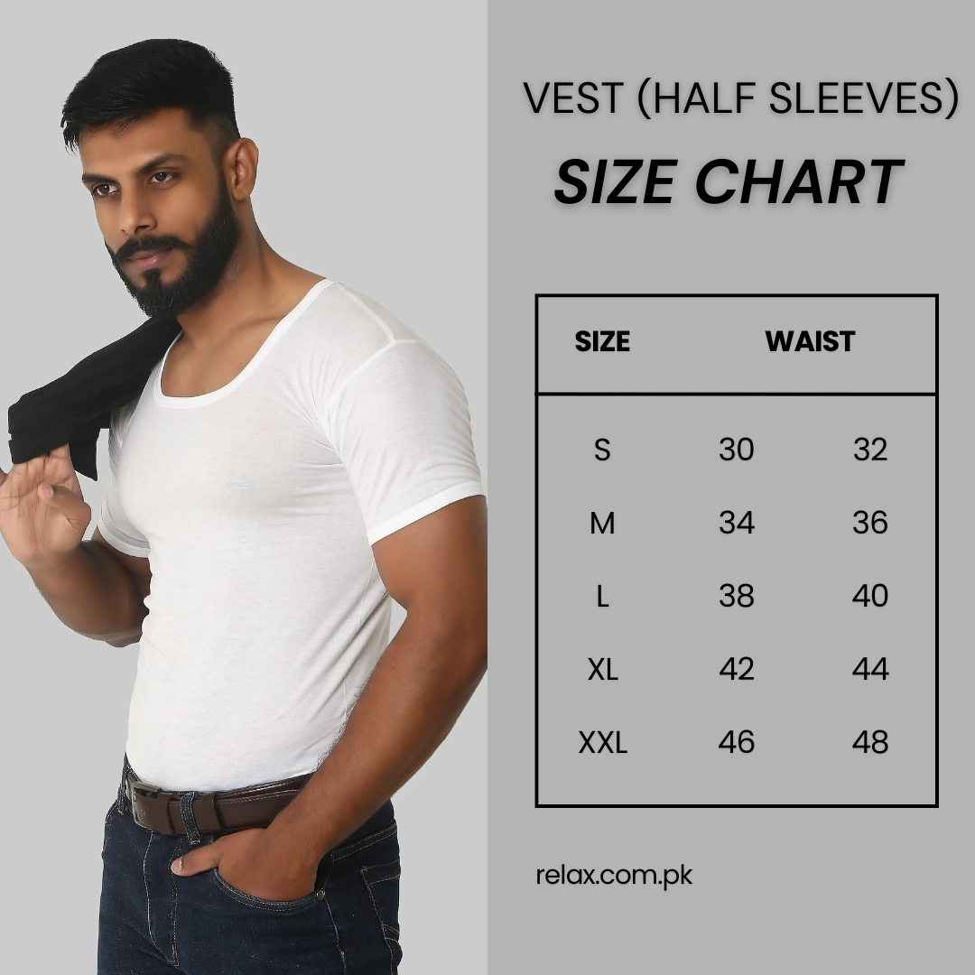 VEST BAZOO (WHITE) size chart